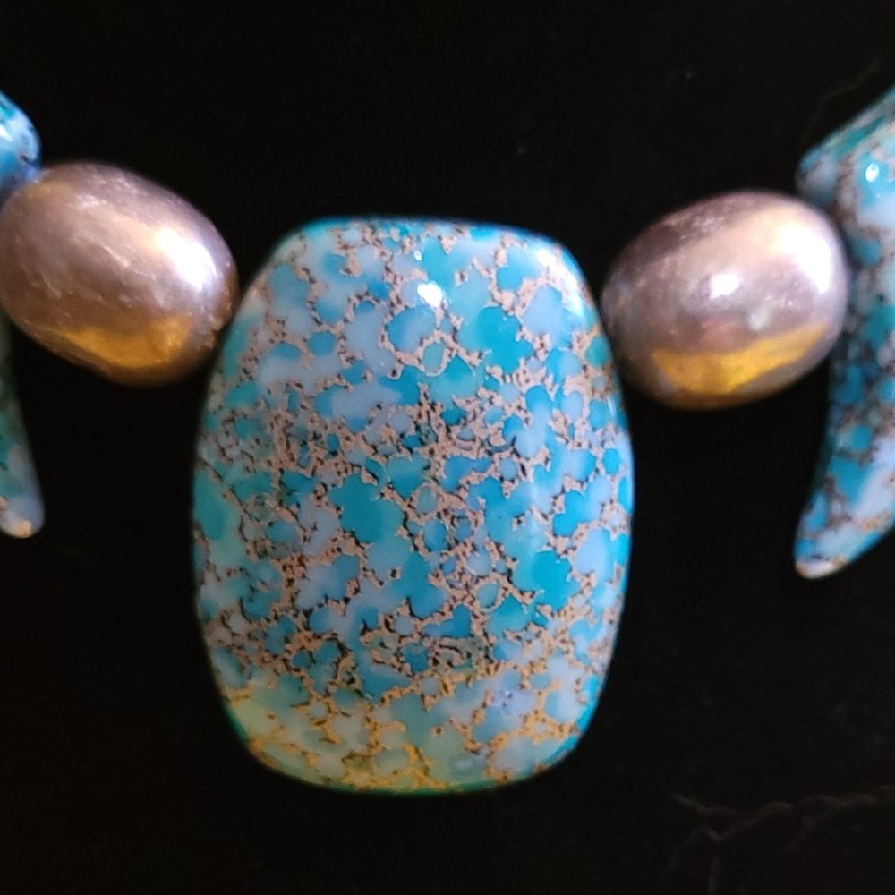 Large Ceramic Bead Statement Necklace - image 3